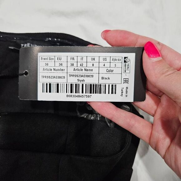 Trendyol Fitted Woven One Shoulder Asymmetrical Hem Evening Dress Size 36 US 4 - Picture 7 of 9